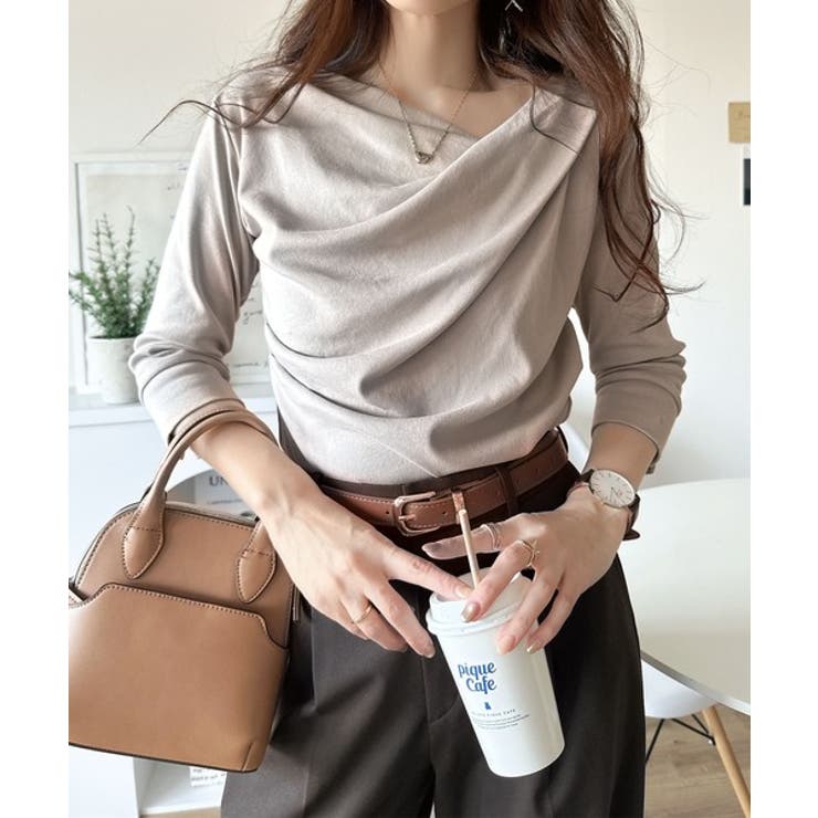 大人の上品映え。綿100％ドレープ５分袖プルオーバー  | Classical Elf  | 詳細画像38 