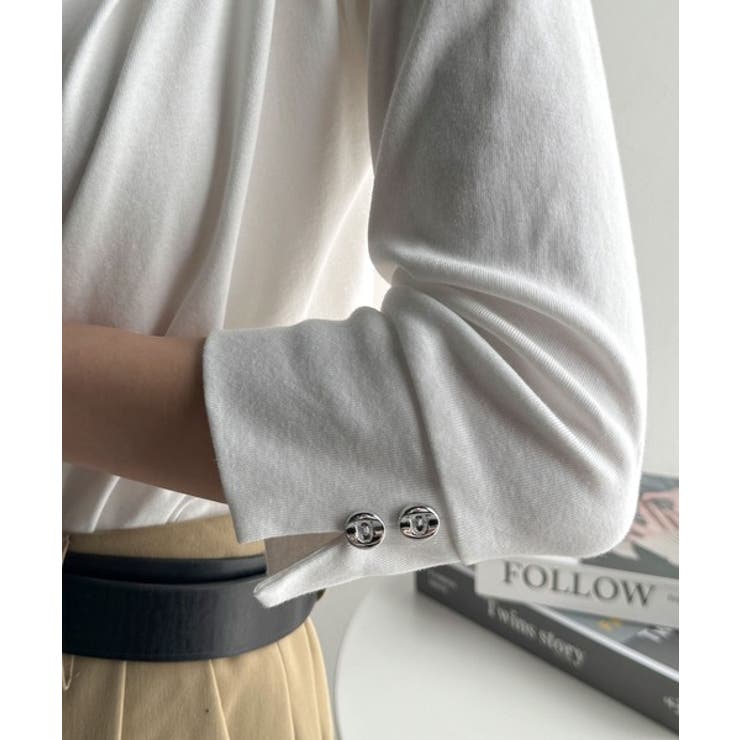 大人の上品映え。綿100％ドレープ５分袖プルオーバー  | Classical Elf  | 詳細画像42 