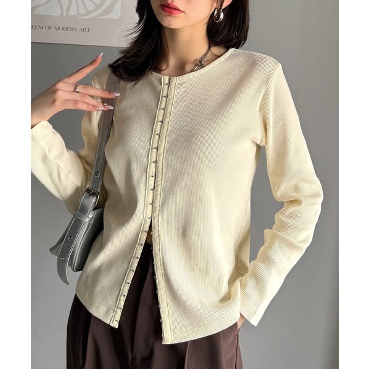 おしゃれ感を格上げ。綿100％前後2wayシルバーホック使いカーディガントップス… | Classical Elf  | 詳細画像16 