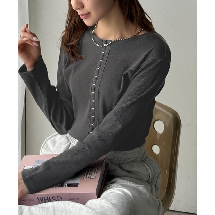 おしゃれ感を格上げ。綿100％前後2wayシルバーホック使いカーディガントップス… | Classical Elf  | 詳細画像34 