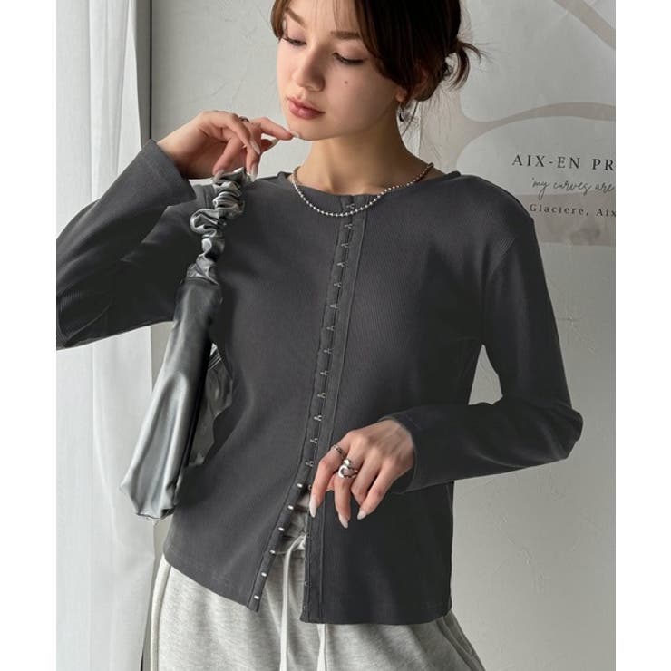 おしゃれ感を格上げ。綿100％前後2wayシルバーホック使いカーディガントップス… | Classical Elf  | 詳細画像35 