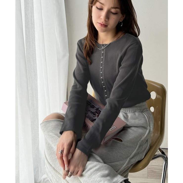 おしゃれ感を格上げ。綿100％前後2wayシルバーホック使いカーディガントップス… | Classical Elf  | 詳細画像36 