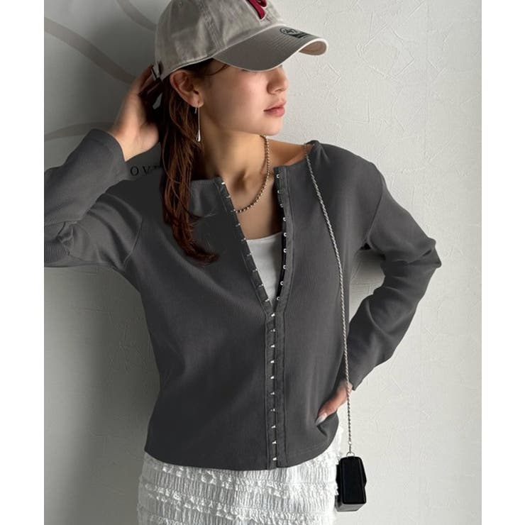 おしゃれ感を格上げ。綿100％前後2wayシルバーホック使いカーディガントップス… | Classical Elf  | 詳細画像37 