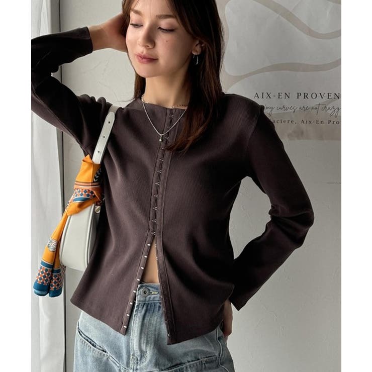 おしゃれ感を格上げ。綿100％前後2wayシルバーホック使いカーディガントップス… | Classical Elf  | 詳細画像40 