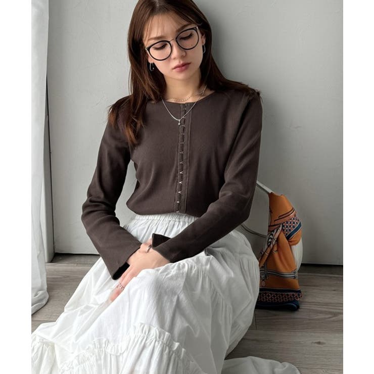 おしゃれ感を格上げ。綿100％前後2wayシルバーホック使いカーディガントップス… | Classical Elf  | 詳細画像43 