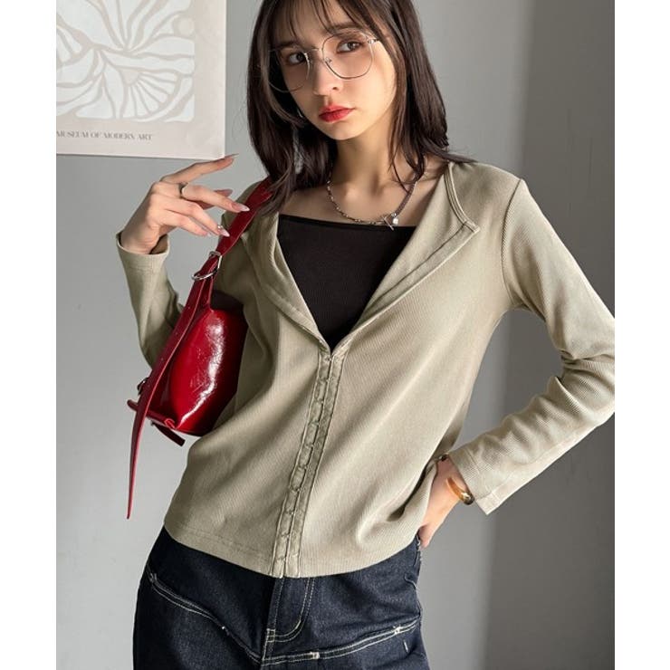 おしゃれ感を格上げ。綿100％前後2wayシルバーホック使いカーディガントップス… | Classical Elf  | 詳細画像52 