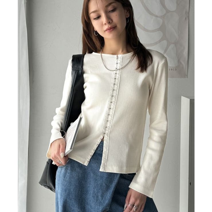 おしゃれ感を格上げ。綿100％前後2wayシルバーホック使いカーディガントップス… | Classical Elf  | 詳細画像2 