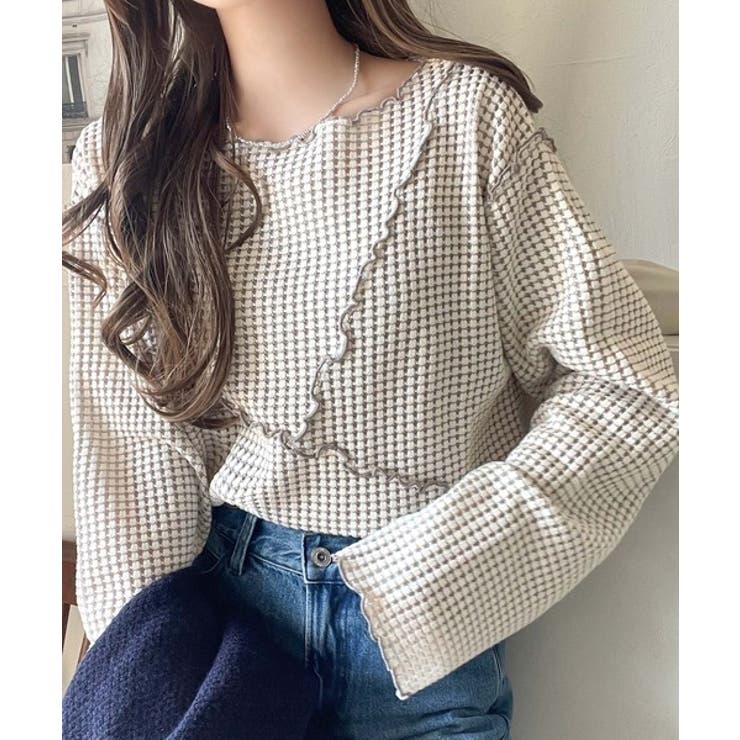 トレンド感満載のデザイン。前後2wayヘビーワッフル切り替えPO（長袖