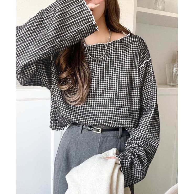 しえるページ トレンド感満載のデザイン。前後2wayヘビーワッフル切り替えPO（長袖