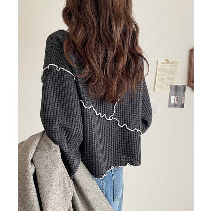 トレンド感満載のデザイン。前後2wayヘビーワッフル切り替えPO（長袖