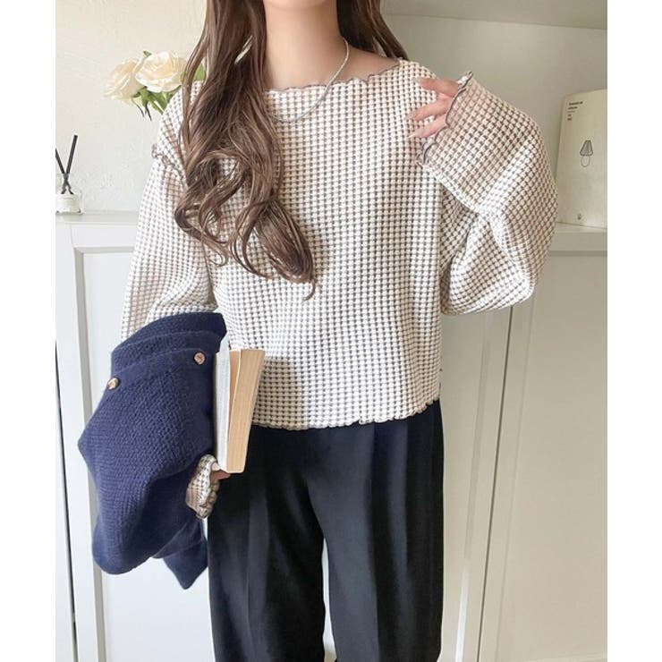 トレンド感満載のデザイン。前後2wayヘビーワッフル切り替えPO（長袖