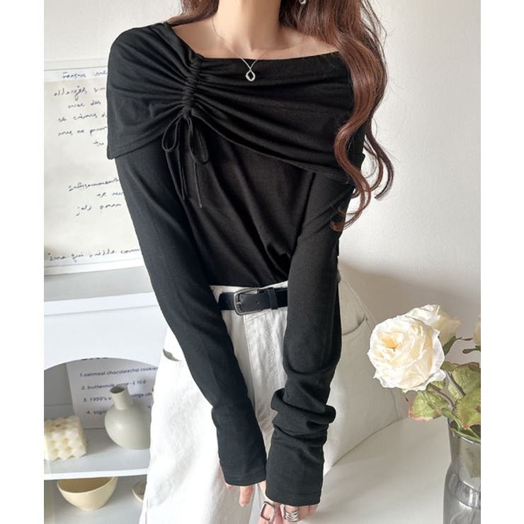 程よい肌見せ、ヘルシースタイル。オフショルリボンカットプルオーバー（長袖） | Classical Elf  | 詳細画像5 