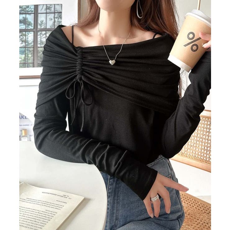 程よい肌見せ、ヘルシースタイル。オフショルリボンカットプルオーバー（長袖） | Classical Elf  | 詳細画像7 