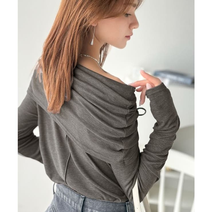 程よい肌見せ、ヘルシースタイル。オフショルリボンカットプルオーバー（長袖） | Classical Elf  | 詳細画像12 