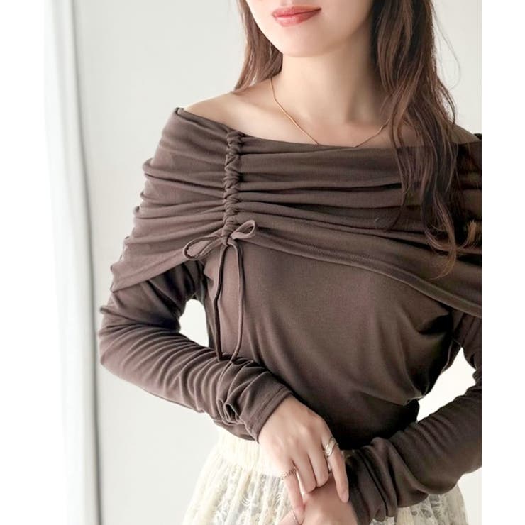 程よい肌見せ、ヘルシースタイル。オフショルリボンカットプルオーバー（長袖） | Classical Elf  | 詳細画像17 