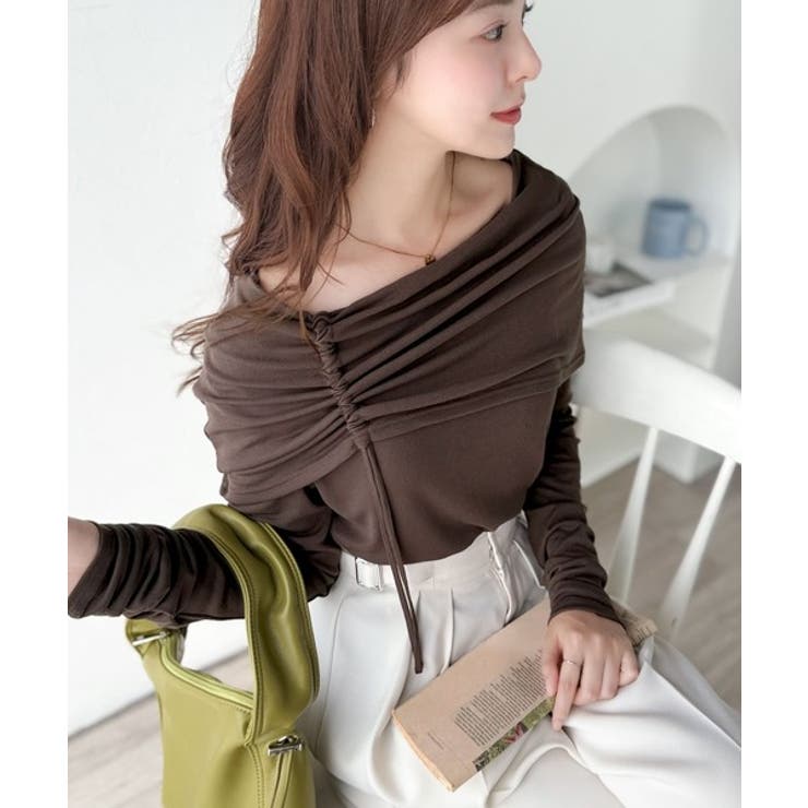 程よい肌見せ、ヘルシースタイル。オフショルリボンカットプルオーバー（長袖） | Classical Elf  | 詳細画像22 