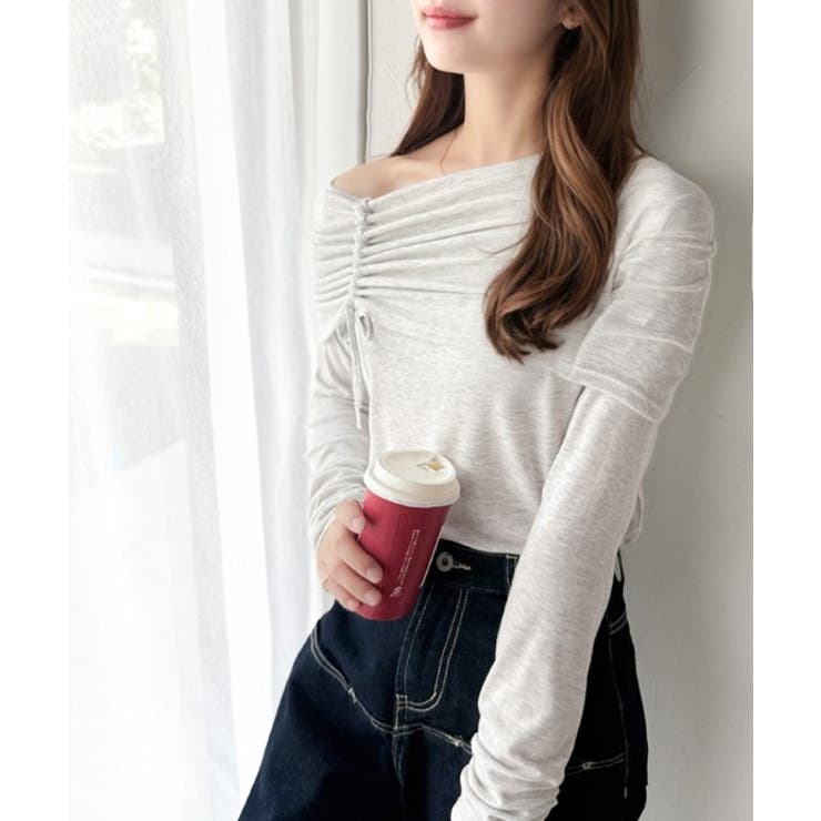 程よい肌見せ、ヘルシースタイル。オフショルリボンカットプルオーバー（長袖） | Classical Elf  | 詳細画像25 