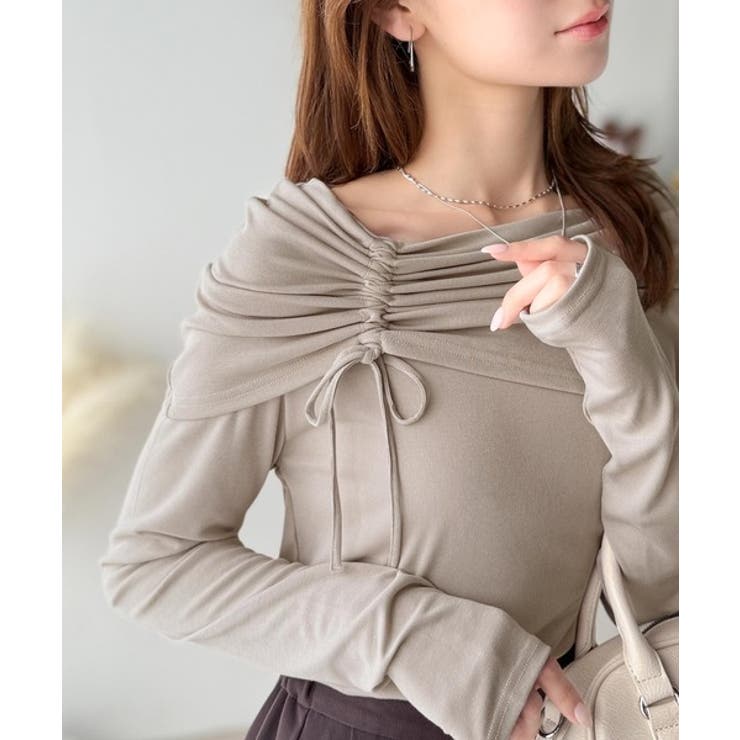 程よい肌見せ、ヘルシースタイル。オフショルリボンカットプルオーバー（長袖） | Classical Elf  | 詳細画像31 