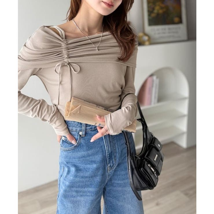 程よい肌見せ、ヘルシースタイル。オフショルリボンカットプルオーバー（長袖） | Classical Elf  | 詳細画像33 