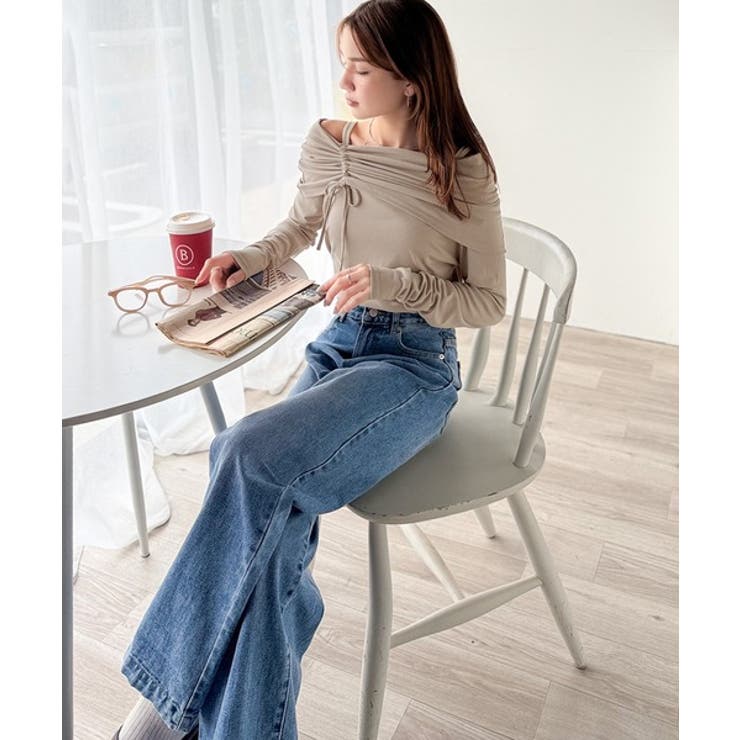 程よい肌見せ、ヘルシースタイル。オフショルリボンカットプルオーバー（長袖） | Classical Elf  | 詳細画像34 