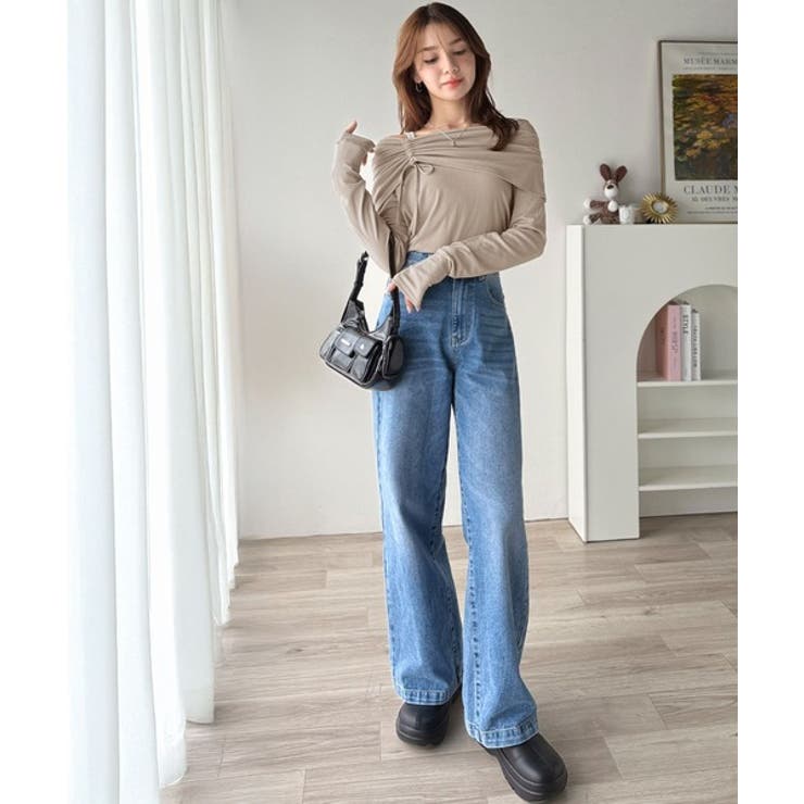 程よい肌見せ、ヘルシースタイル。オフショルリボンカットプルオーバー（長袖） | Classical Elf  | 詳細画像35 