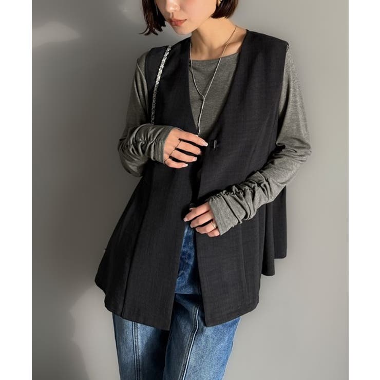 手元にニュアンスをプラス。袖シャーリングボートネックプルオーバー （長袖） | Classical Elf  | 詳細画像15 