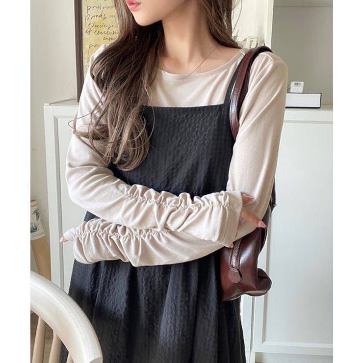 手元にニュアンスをプラス。袖シャーリングボートネックプルオーバー （長袖） | Classical Elf  | 詳細画像30 