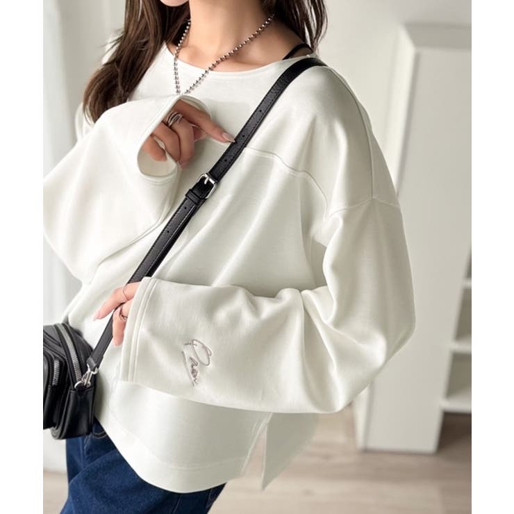 滑らか＆艶やか。ダンボールボートネック袖刺繍ロンT（長袖） | Classical Elf  | 詳細画像4 