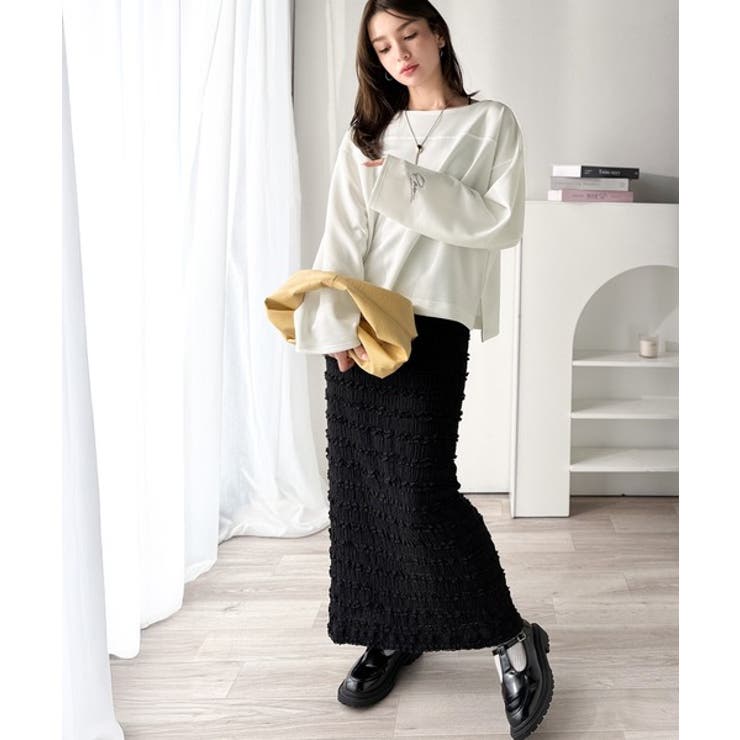 滑らか＆艶やか。ダンボールボートネック袖刺繍ロンT（長袖） | Classical Elf  | 詳細画像7 