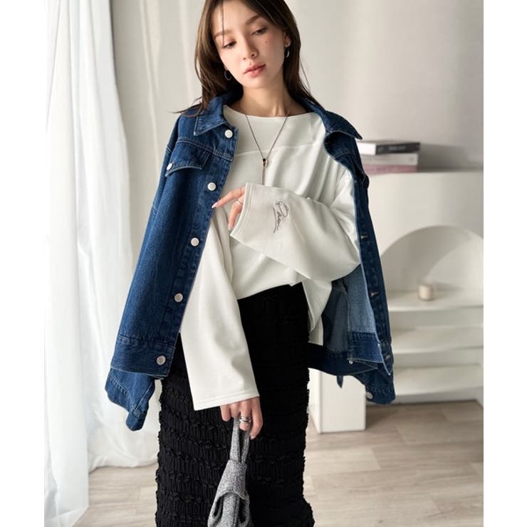 滑らか＆艶やか。ダンボールボートネック袖刺繍ロンT（長袖） | Classical Elf  | 詳細画像8 