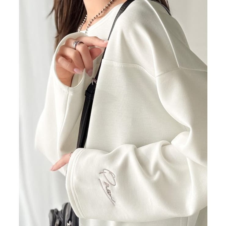 滑らか＆艶やか。ダンボールボートネック袖刺繍ロンT（長袖） | Classical Elf  | 詳細画像9 