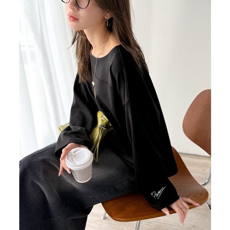 滑らか＆艶やか。ダンボールボートネック袖刺繍ロンT（長袖） | Classical Elf  | 詳細画像13 