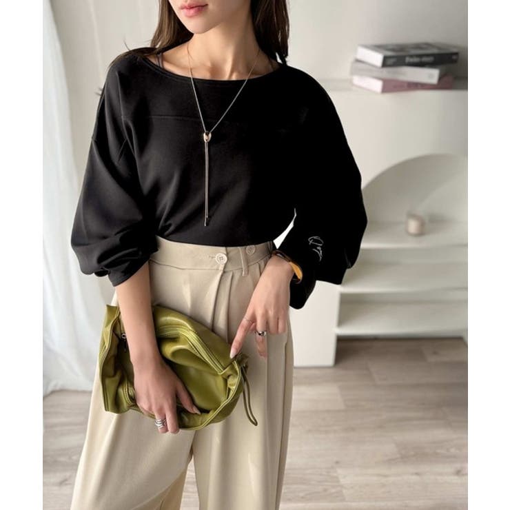 滑らか＆艶やか。ダンボールボートネック袖刺繍ロンT（長袖） | Classical Elf  | 詳細画像16 