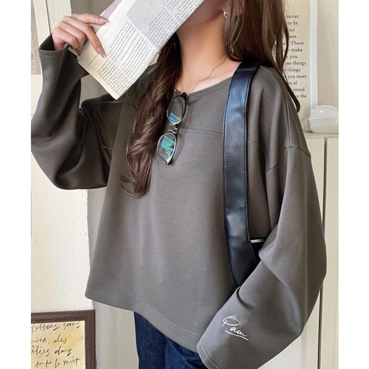 滑らか＆艶やか。ダンボールボートネック袖刺繍ロンT（長袖） | Classical Elf  | 詳細画像20 