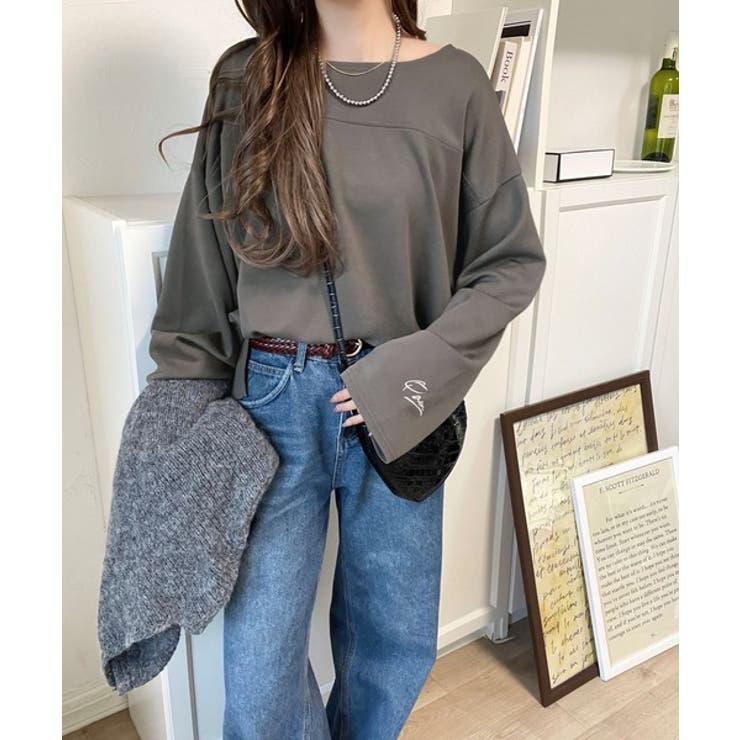 滑らか＆艶やか。ダンボールボートネック袖刺繍ロンT（長袖） | Classical Elf  | 詳細画像22 