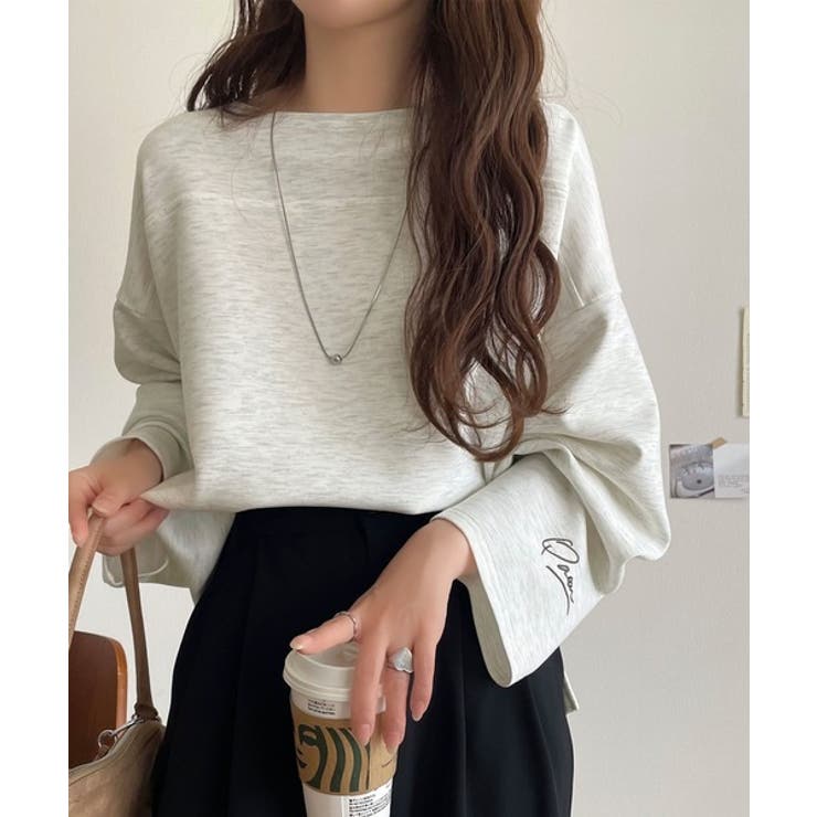 滑らか＆艶やか。ダンボールボートネック袖刺繍ロンT（長袖） | Classical Elf  | 詳細画像26 