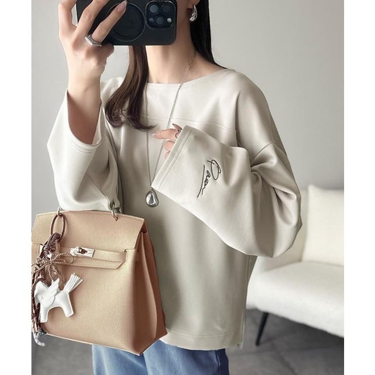 滑らか＆艶やか。ダンボールボートネック袖刺繍ロンT（長袖） | Classical Elf  | 詳細画像32 