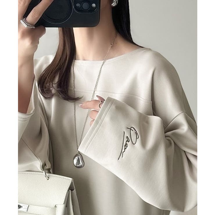 滑らか＆艶やか。ダンボールボートネック袖刺繍ロンT（長袖） | Classical Elf  | 詳細画像33 