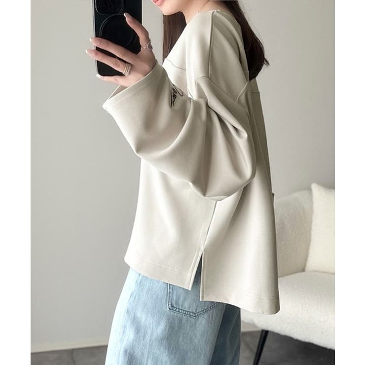 滑らか＆艶やか。ダンボールボートネック袖刺繍ロンT（長袖） | Classical Elf  | 詳細画像38 