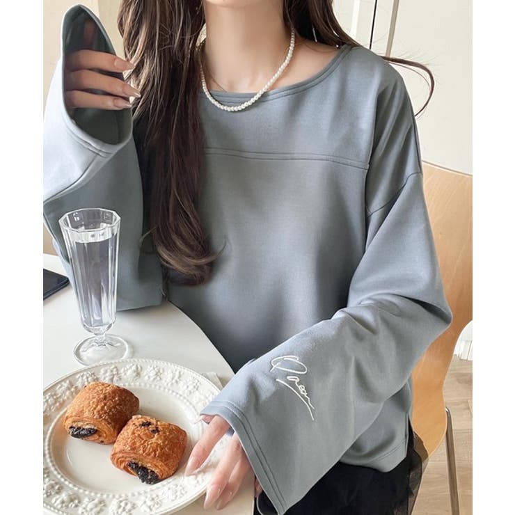 滑らか＆艶やか。ダンボールボートネック袖刺繍ロンT（長袖） | Classical Elf  | 詳細画像39 