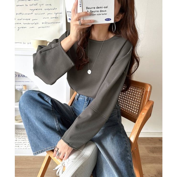 ふんわり袖で、大人映え。ランタンスリーブ切替ステッチプルオーバー（長袖） | Classical Elf  | 詳細画像12 