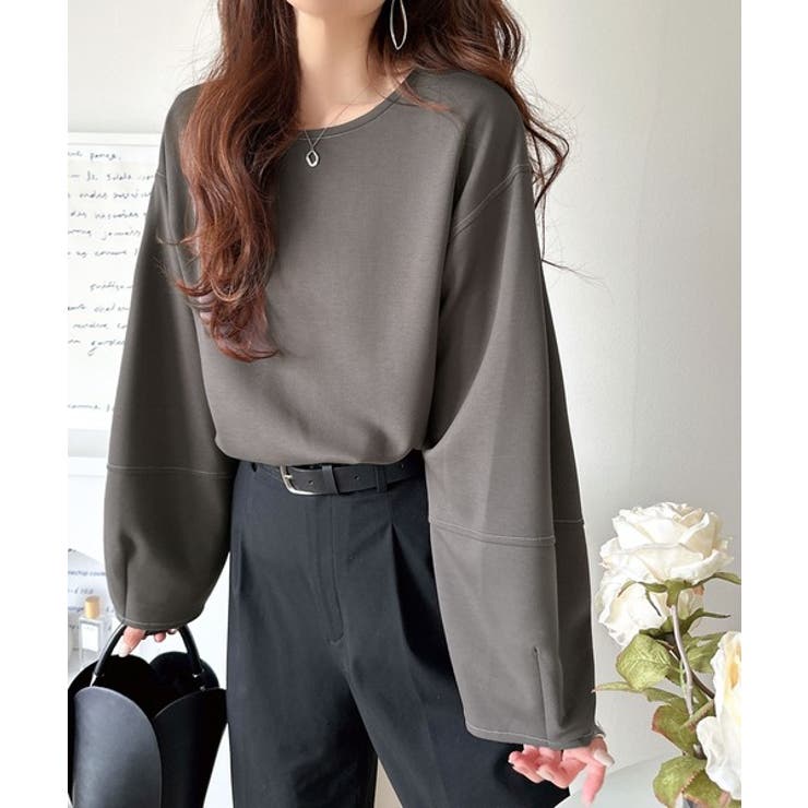 ふんわり袖で、大人映え。ランタンスリーブ切替ステッチプルオーバー（長袖） | Classical Elf  | 詳細画像16 