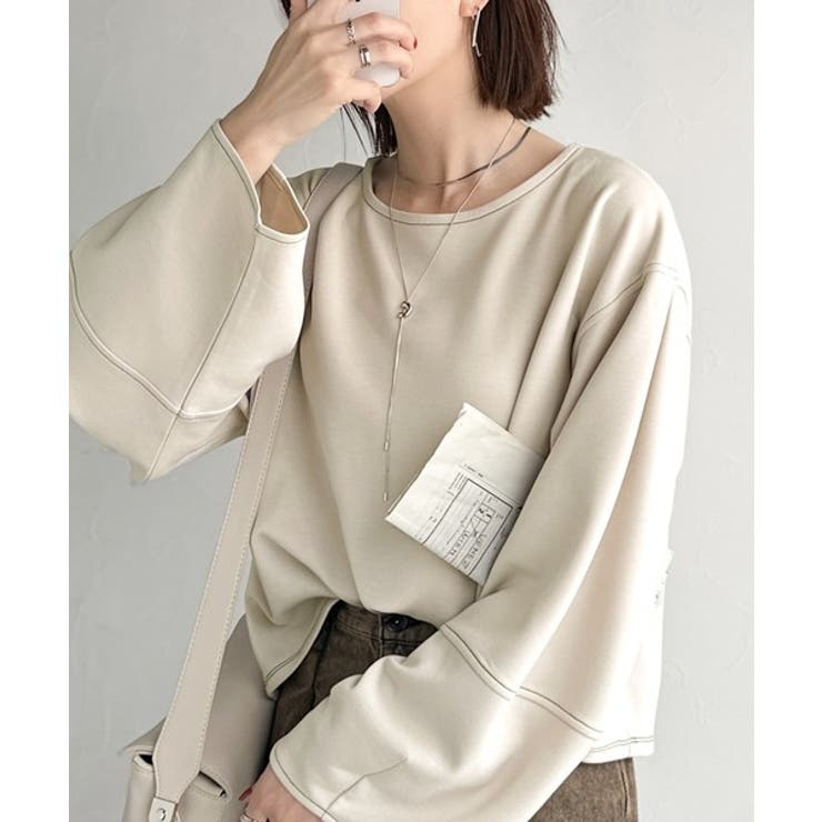 ふんわり袖で、大人映え。ランタンスリーブ切替ステッチプルオーバー（長袖） | Classical Elf  | 詳細画像18 