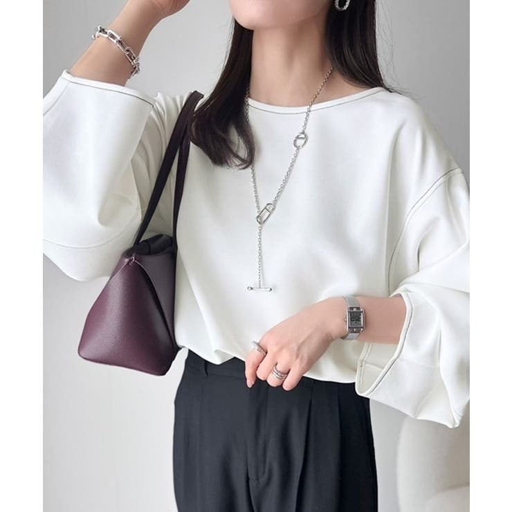 ふんわり袖で、大人映え。ランタンスリーブ切替ステッチプルオーバー（長袖） | Classical Elf  | 詳細画像1 