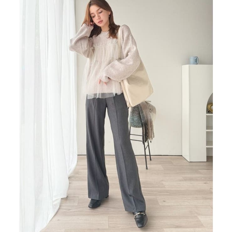 大人の女性にぴったり！チュールドッキングボリュームスリーブニット（長袖） | Classical Elf  | 詳細画像36 