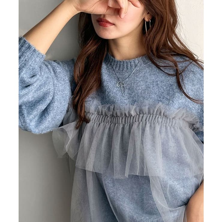 大人の女性にぴったり！チュールドッキングボリュームスリーブニット（長袖） | Classical Elf  | 詳細画像37 