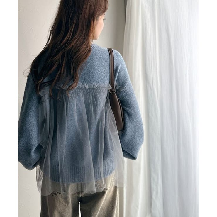 大人の女性にぴったり！チュールドッキングボリュームスリーブニット（長袖） | Classical Elf  | 詳細画像41 