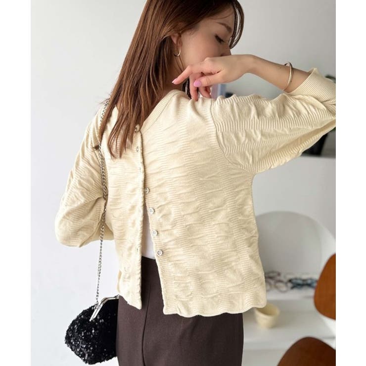 さらり羽織りココロおどる♪前後2way7分袖シャーリングニットカーディガン | Classical Elf  | 詳細画像6 