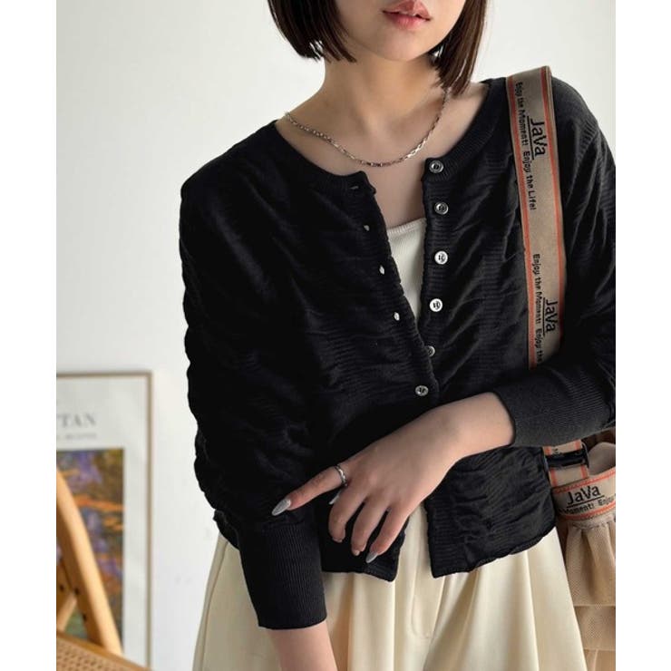 さらり羽織りココロおどる♪前後2way7分袖シャーリングニットカーディガン | Classical Elf  | 詳細画像9 