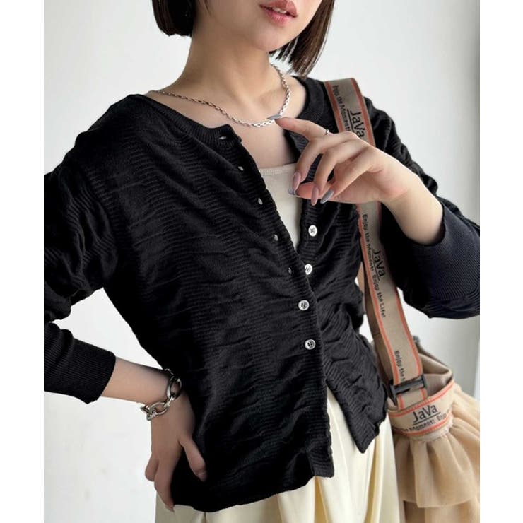 さらり羽織りココロおどる♪前後2way7分袖シャーリングニットカーディガン | Classical Elf  | 詳細画像11 